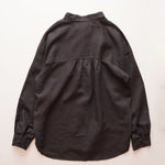 画像をギャラリービューアに読み込む, スプレンディッド チャコールグレー リネン長袖シャツ ブラウス SPLENDID CHARCOAL-GRAY LINEN SHIRT BLOUSE WOMENS