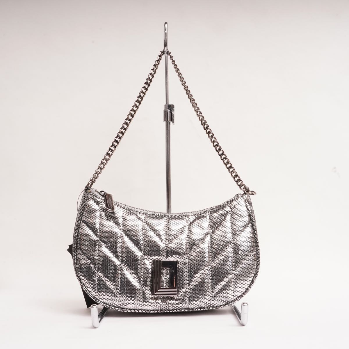 KARL LAGERFELD PARIS カールラガーフェルド シルバー レザーバッグ 