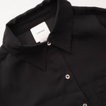 画像をギャラリービューアに読み込む, CK カルバンクライン ブラック ポリエステル シアースリーブ ブラウス ポケットシャツ CALVIN KLEIN BLACK SHEER SLEEVE BLOUSE POCKET SHIRT WOMENS