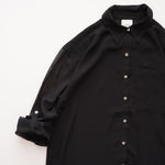 画像をギャラリービューアに読み込む, CK カルバンクライン ブラック ポリエステル シアースリーブ ブラウス ポケットシャツ CALVIN KLEIN BLACK SHEER SLEEVE BLOUSE POCKET SHIRT WOMENS