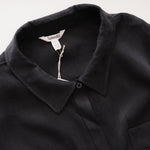 画像をギャラリービューアに読み込む, スプレンディッド チャコールグレー 比翼長袖シャツ 胸ポケット ブラウス SPLENDID CHARCOAL-GRAY SHIRT POCKET BLOUSE WOMENS