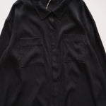 画像をギャラリービューアに読み込む, スプレンディッド チャコールグレー 比翼長袖シャツ 胸ポケット ブラウス SPLENDID CHARCOAL-GRAY SHIRT POCKET BLOUSE WOMENS