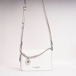 画像をギャラリービューアに読み込む, KARL LAGERFELD PARIS カールラガーフェルド ホワイト レザー ショルダーバッグ WHITE LEATHER SHOULDER BAG