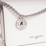 画像をギャラリービューアに読み込む, KARL LAGERFELD PARIS カールラガーフェルド ホワイト レザー ショルダーバッグ WHITE LEATHER SHOULDER BAG