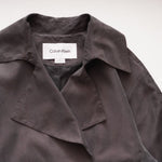 画像をギャラリービューアに読み込む, CK カルバンクライン チャコールグレー ショートトレンチ ジャケット CALVIN KLEIN CHARCOAL GRAY SHORT TRENCH JACKET WOMENS