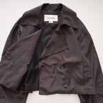 画像をギャラリービューアに読み込む, CK カルバンクライン チャコールグレー ショートトレンチ ジャケット CALVIN KLEIN CHARCOAL GRAY SHORT TRENCH JACKET WOMENS