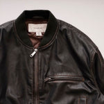 画像をギャラリービューアに読み込む, CK カルバンクラインジーンズ ダークブラウン レザー風ブルゾン ボンバージャケット CALVIN KLEIN JEANS DARK BROWN BOMBER JACKET WOMENS