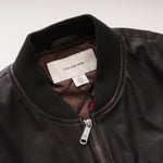 画像をギャラリービューアに読み込む, CK カルバンクラインジーンズ ダークブラウン レザー風ブルゾン ボンバージャケット CALVIN KLEIN JEANS DARK BROWN BOMBER JACKET WOMENS