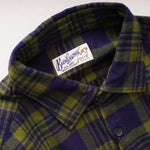 画像をギャラリービューアに読み込む, BEVILACQUA ベヴィラクア イタリア製 コットン グリーン×ネイビー チェックプルオーバー ネルシャツ GREEN×NAVY COTTON CHECK FLANNEL SHIRT WOMEN