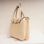 画像をギャラリービューアに読み込む, KARL LAGERFELD PARIS カールラガーフェルド L クリーム レザー ハンドバッグ&ショルダーバッグ CREAM LEATHER HAND BAG & SHOULDER BAG ラージ