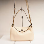 画像をギャラリービューアに読み込む, KARL LAGERFELD PARIS カールラガーフェルド M クリーム レザー ショルダーバッグ CREAM LEATHER SHOULDER BAG ミディアム