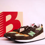 画像をギャラリービューアに読み込む, NEW BALANCE U998BG ニューバランス ブラウン グリーン スウェード スニーカー BROWN GREEN SUEDE SNEAKERS MADE IN USA