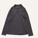 画像をギャラリービューアに読み込む, ヴィンス ダークブルーグレー コットン ロングスリーブポロ VINCE COASTAL BLUE COTTON L/S POLO MENS