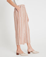 画像をギャラリービューアに読み込む, スプレンディッド ブラウン×ホワイト ストライプ柄 イージーワイドパンツ SPLENDID BROWN×WHITE STRIPED EASY WIDE PANT WOMENS