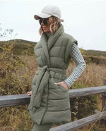 画像をギャラリービューアに読み込む, スプレンディッド オリーブグリーン ロングパファーベスト SPLENDID @CELLAJANEBLOG OLIVE LONG PUFFER VEST WOMENS