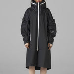 画像をギャラリービューアに読み込む, アディダス ステラマッカートニー ブラック ホワイトジップ ナイロンコート ADIDAS × STELLA MCCARTNEY BLACK WHITE BIG NYLON COAT WOMEN