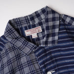 画像をギャラリービューアに読み込む, ジェークルー ウォレス&バーンズ インディゴ キャンプカラー パッチワークJK J.CREW WALLACE & BARNES CAMP-COLLAR JACKET MENS