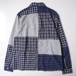 画像をギャラリービューアに読み込む, ジェークルー ウォレス&バーンズ インディゴ キャンプカラー パッチワークJK J.CREW WALLACE & BARNES CAMP-COLLAR JACKET MENS