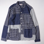 画像をギャラリービューアに読み込む, ジェークルー ウォレス&バーンズ インディゴ キャンプカラー パッチワークJK J.CREW WALLACE & BARNES CAMP-COLLAR JACKET MENS