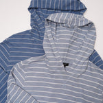 画像をギャラリービューアに読み込む, ヴィンス ブルー ホワイト ボーダー フーディ 長袖パーカー VINCE BLUE WHITE BORDER HOODIE LONG-SLEEVES MENS
