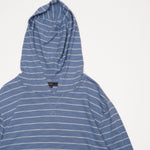 画像をギャラリービューアに読み込む, ヴィンス ブルー ホワイト ボーダー フーディ 長袖パーカー VINCE BLUE WHITE BORDER HOODIE LONG-SLEEVES MENS