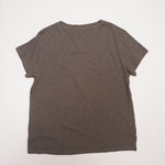 画像をギャラリービューアに読み込む, スプレンディッド カーキグレー 同色異素材 オスロサテン Vネック Tシャツ カットソー SPLENDID KHAKI-GRAY OSLO SATIN V-NECK TEE WOMENS