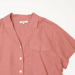 画像をギャラリービューアに読み込む, メイドウェル ピンク リネンブレンド キャンプシャツ MADEWELL PINK LINEN-BLEND CAMP SHIRT WOMENS