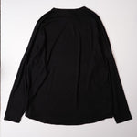 画像をギャラリービューアに読み込む, アドラーブル ブラック ウール混 ビッグシルエット カットソー ADOLUVLE BIG L/S TEE BLACK