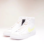 画像をギャラリービューアに読み込む, ナイキ ブレーザー '77 エッセンシャル ホワイトレザー ボルトイエロースウッシュ ブレイザー NIKE BLAZER MID ‘77 WHITE LEATHER VOLT SNEAKERS WOMENS