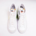 画像をギャラリービューアに読み込む, ナイキ ブレーザー '77 エッセンシャル ホワイトレザー ボルトイエロースウッシュ ブレイザー NIKE BLAZER MID ‘77 WHITE LEATHER VOLT SNEAKERS WOMENS