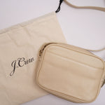 画像をギャラリービューアに読み込む, J.CREW ジェークルー アイボリー ペブルドレザーカメラバッグ PEBBLED LEATHER CAMERA BAG