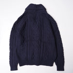 画像をギャラリービューアに読み込む, ジェークルー ネイビー ショールカラー コットンケーブル編みカーディガン J.CREW NAVY CARDIGAN MENS