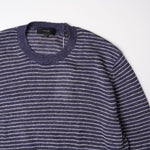 画像をギャラリービューアに読み込む, ビンス ヴィンス ネイビー×ホワイト ボーダー リネン ニット VINCE NAVY STRIPED LINEN KNIT SWEATER MENS