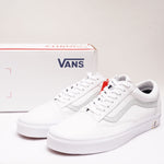 画像をギャラリービューアに読み込む, VANS USPSコラボ ホワイト レザー スニーカー OLD SKOOL WHITE LEATHER