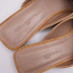 画像をギャラリービューアに読み込む, KARL LAGERFELD PARIS カールラガーフェルド タン スウェード ミュール TAN SUEDE MULE WOMEN