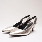 画像をギャラリービューアに読み込む, KARL LAGERFELD PARIS カールラガーフェルド シルバー バックストラップ パンプス SILVER PUMPS WOMEN