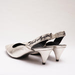 画像をギャラリービューアに読み込む, KARL LAGERFELD PARIS カールラガーフェルド シルバー バックストラップ パンプス SILVER PUMPS WOMEN
