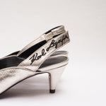 画像をギャラリービューアに読み込む, KARL LAGERFELD PARIS カールラガーフェルド シルバー バックストラップ パンプス SILVER PUMPS WOMEN