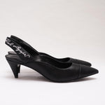 画像をギャラリービューアに読み込む, KARL LAGERFELD PARIS カールラガーフェルド ブラック バックストラップ パンプス BLACK PUMPS WOMEN