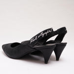 画像をギャラリービューアに読み込む, KARL LAGERFELD PARIS カールラガーフェルド ブラック バックストラップ パンプス BLACK PUMPS WOMEN