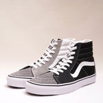 画像をギャラリービューアに読み込む, ヴァンズ SK8 Hi クレイジーカラー キャンバスブラック/ホワイト×スウェードマルチグレー スケート スニーカー VANS BLACK×MULTI-GRAY SNEAKERS HIGH MENS