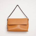 画像をギャラリービューアに読み込む, セブンフォーオールマンカインド チェーン付き キャメル レザー ショルダーバッグ 7 FOR ALL MANKIND BROWN LEATHER SHOULDER BAG