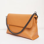 画像をギャラリービューアに読み込む, セブンフォーオールマンカインド チェーン付き キャメル レザー ショルダーバッグ 7 FOR ALL MANKIND BROWN LEATHER SHOULDER BAG