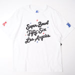 画像をギャラリービューアに読み込む, STARTER x MSX スターター ホワイト ロサンゼルス Tシャツ MICHAEL STRAHAN SUPER BOWL 56 LOS ANGELES WHITE