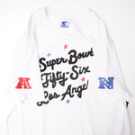 画像をギャラリービューアに読み込む, STARTER x MSX スターター ホワイト ロサンゼルス Tシャツ MICHAEL STRAHAN SUPER BOWL 56 LOS ANGELES WHITE