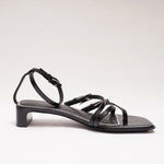 画像をギャラリービューアに読み込む, ラグアンドボーン ブラックレザー ストラップ サンダル RAG&BONE BLACK LEATHER STRAP SANDALS CALLIOPE MID