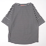 画像をギャラリービューアに読み込む, アドラーブル ブラック×ホワイト ボーダー ビッグシルエット Tシャツ ドロップショルダー ボートネック ADOLUVLE BLACK×WHITE BORDER STRIPE TEE DROP-SHOULDER BOAT-NECK