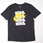 画像をギャラリービューアに読み込む, NIKE BLACK LOGO SWOOSH ナイキ ブラック 4連 ゴツナイキ スウッシュ Tシャツ TEE T-SHIRT