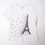画像をギャラリービューアに読み込む, KARL LAGERFELD PARIS カールラガーフェルド ホワイト エッフェル塔 プリント Tシャツ WHITE EIFFEL TOWER PRINT TEE WOMEN