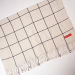 画像をギャラリービューアに読み込む, アドラーブル オフホワイト×グレー ウインドーペン柄 アルパカストール ADOLUVLE SHAWL STOLE WOMENS